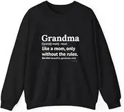[X.Style] Womens Grandma Definition Funny Grandmother ds037 Sweater Black 3XL