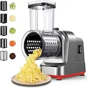 Electric Cheese Grater, Salad Maker with 5 Different Shapes of Blades, Electric Slicer Shredder, Electric Salad Machine for Cheeses, Fruits and Vegetables