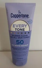 Coppertone EVERY TONE Lotion SPF 50, Blends Clear, 7 fl oz EXP 11/2025