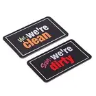 Dishwasher Magnet Clean Dirty Sign Rectangle Black Alphabet Version