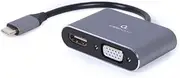 Velocraze USB Type-C to HDMI/VGA Adapter Compatible with Multiple Devices Grey Surface Compact and Easy to Use