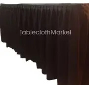 8' ft. Fitted Table Skirting Cover w/ Top Topper Single Pleated Trade show BLACK