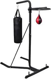 vidaXL Boxing Stand 2 Way - Adjustable Boxing Stand with Punching Bag and Inflatable Speedball - Durable and Stable Steel Frame Boxing Equipment