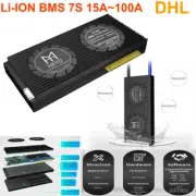 7S 24V 15~100A Li-ION BMS Smart Battery Protection Board Same Port Balance+Cable