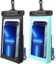 newppon Floating Waterproof Phone Pouch : 2 Pack Universal Floatable Water Proof Dry Bag Case - Float Clear Cell Holder with Lanyard for iPhone 15 14 13 12 11 Pro Max Plus Samsung for Beach Swimming