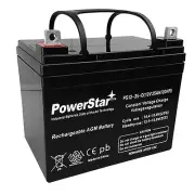 True Deep Cycle Sealed AGM Replacement Golf Cart Battery - 12 Volt 35 Amp Hour