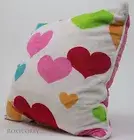 Valentine's Day White with Hearts Red Pink Green Toss Pillow 18X18 NWOT