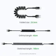 AICase USB A To USB C Nylon Coiled Spiral Fast Charging Data Cable Cord 6FT
