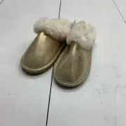 Sugar & Jade Gold Fuzzy Slip on shoes Size 1 Youth