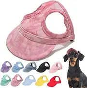2024 New Outdoor Sun Protection Hood for Dogs - Canvas Hat With Ear Holes and Adjustable Neck Strap (Cloud Powder, S)