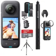 Insta360 X3 72MP Waterproof 5.7K 360° VR Camera Kit Plus 7 Items Travel Kit