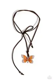 Paparazzi: Winged Wanderer ~ Orange Necklace