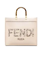 Fendi Sunshine Medium Beige Leather and Elaphe Shopper