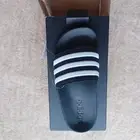 NEW Adidas Adilette Shower K Slides Core Black/Cloud White Kids/Toddler Size 11