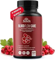 Blood Circulation Supplement by HerbaMe, 120 Capsules, Helps Reduce Spider and Varicose Veins, Supports Vessels, Leg and Cardiovascular Health with Niacin, L-Arginine, Ginger, Cayenne Pepper, Diosmin and Hawthorn