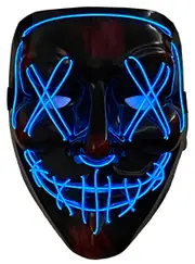 Light Up Neon Blue Purge Mask Halloween Accessory
