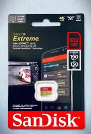 512GB Micro SD Sandisk Extreme Memory Card DashCam 4K V30 Class10 U3 GoPro TF