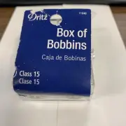 Dritz Class 15 Box of 12 Metal Bobbins Plastic Case Sewing Machine Sew 11046