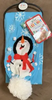 KNIT SCARF WITH LED LIGHTS SNOWFLAKE SNOWMAN WINTER SUPER CUTE!!