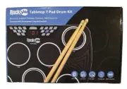 RockJam Bluetooth Midi Tabletop Electric Drum Set 7 Pad LED Brand NEW Sealed