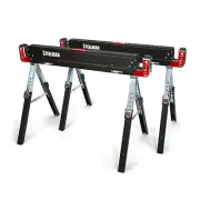 Steelman Adjustable Metal Workbench Folding Steel Sawhorse, 2 Pack SH-042