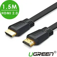 在飛比找momo購物網優惠-【綠聯】1.5M HDMI 2.0傳輸線 FLAT版 黑色