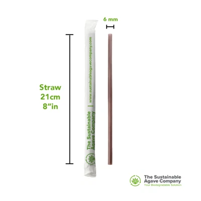 Natural Biodegradable Agave Drinking Straws, 8-Inch