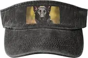 [RLDOBOFE] Sun Visor Hat Adjustable Empty Top Baseball Cap Black german shepherd dog Sun Hats for Women Men Sports Hats Summer Beach Cap