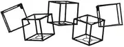 Metal Square Frame Wine Rack Wall-Mounted Bottles Holder Organizer for Kitchen Countertops Table Top Pantry Fridge Bars (Black)