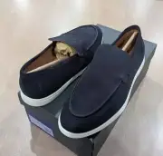 $295 Mens Allen Edmonds "Payton" Suede Slip-On Sneakers Navy US 11.5