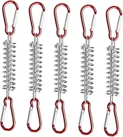 TOGEVAL 1Set Durable Steel Camping Pegs with Tent Fixed Buckle Rope Tensioner Wind Rope Hooks for Outdoor Camping Backpacking and Tent Use High Toughness Elasticity