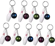 Abaodam 9pcs Bowling Keychain Durable Sports Ball Keychains Vibrant Colors for Handbag Charms Bowling and Car Keys Fun and Creative Pendant Key Holders for Valentine Day