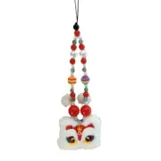 Colorful Lions Keychain Lanyard String Handmade Beaded Pendant Straps for Phone