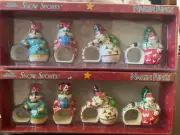 Vintage NOS Boston Wearhouse Snow Sports 8 Napkin Rings Snowmen