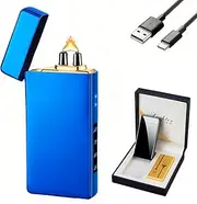 NINSI Smart Electric Lighter, High Power Pulse Plasma Arc Lighter with 4 Ignition Modes, Windproof Electronic Lighters, Rechargeable USB Lighters with Safety Lock (Blue Ice)