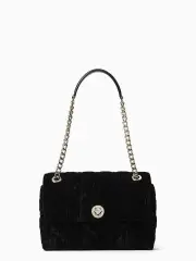 natalia crushed velvet medium flap shoulder