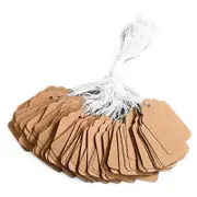 500pcs Blank Kraft Paper Price Tags with String - Writable Hanging Tags for Jewelry Clothes and Retail Display Tags 48 * 30mm