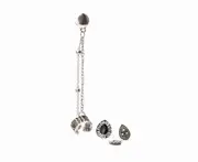 4PCS Retro Crown Droplet Chain Combination Set Ear Nail Jewelry