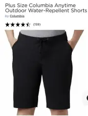 Plus 22W Women NWT $70 Columbia Anytime Long Shorts Omnishade Stretch Black