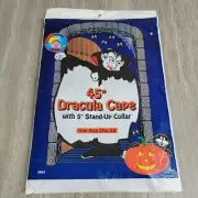 Rubie's Vintage Halloween Vampire/Dracula 45" Vinyl Cape W/ Collar New Old Stock