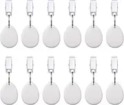 12 Pieces Tablecloth Weights Teardrop Shape Table Cover Weights Stone Tablecloth Weights Hangers with Metal Clip Tablecloth Pendants for Outdoor Picnic Family Dinner Table Cloth Decoration