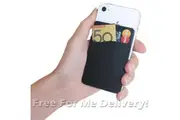 Smart Wallet - Black- Sticks To Phone Holds Cards Cash Keys Etc.