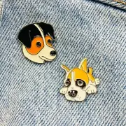 New Enamel Pin Bulldog Labrador Dog Metal Brooch Gift 1 Piece