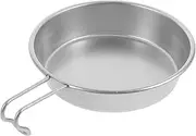KICHOUSE Lightweight Stainless Steel Camping Bowl with Handle Portable Stackable Cookware for for Soup and Meals for Camping Hiking and Picnics