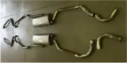 1957 CADILLAC DUAL EXHAUST SYSTEM, ALUMINIZED, WITH RESONATORS