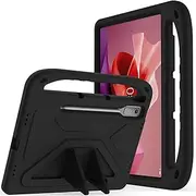 Jarttarn Tablet Case Compatible with Lenovo Tab P12 12.7 inch TB370FU 2023, [Kids Friendly], Lightweight EVA Shockproof Handle Stand Protective Cover (Black)