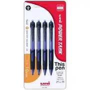 Uni PowerTank Retractable Ballpoint Pens Blue 4 Pack