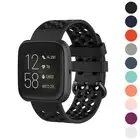 StrapsCo Perforated Silicone Rubber Watch Band for Fitbit Versa / Versa 2 / Lite