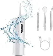 Portable Cordless Water Dental Flosser - Powerful Oral Irrigator with 3 Jet Tips & 280ml Tank for Home & Travel Use