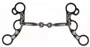 Showman 5.5" Dogbone Mouth Snaffle Bit w/ Copper Inlays